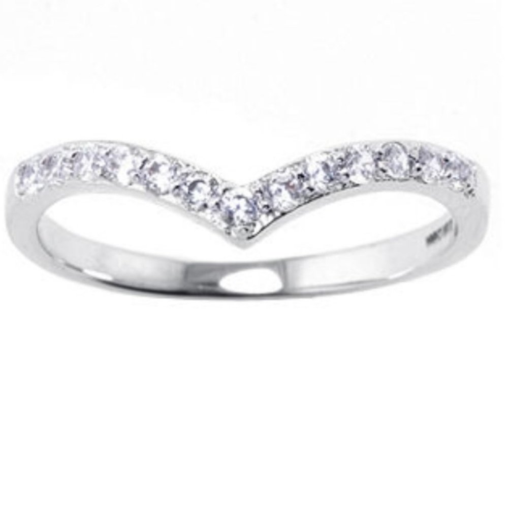 Sparkle Allure Silver Plated Cubic Zirconia Stacking Ring 7 8 NWT